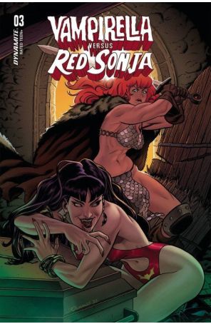 Vampirella Versus Red Sonja 3C published by Dynamite with cover art by Joe Quinones