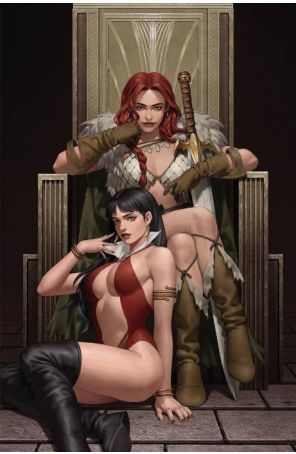 Vampirella Versus Red Sonja 3I published by Dynamite with cover art by Junggeun Yoon