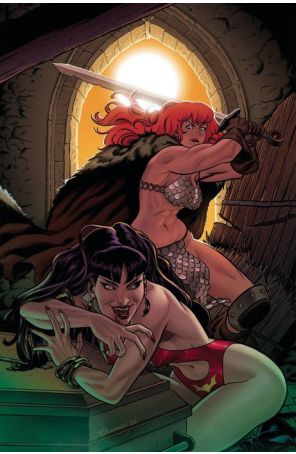 Vampirella Versus Red Sonja 3J published by Dynamite with cover art by Joe Quinones