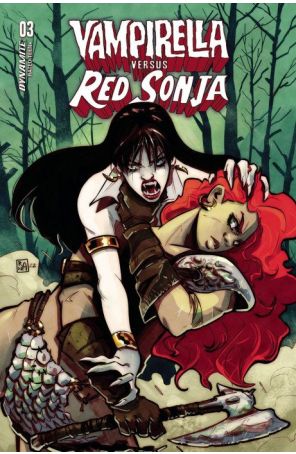 Vampirella Versus Red Sonja 3L published by Dynamite with cover art by Alessandro Ranaldi
