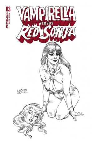 Vampirella Versus Red Sonja 3Q published by Dynamite with cover art by Joseph Michael Linsner