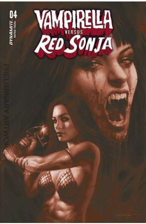 Vampirella Versus Red Sonja 4F published by Dynamite with cover art by Lucio Parrillo