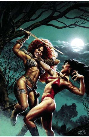 Vampirella Versus Red Sonja 4H published by Dynamite with cover art by Steve Beach