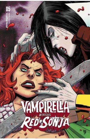 Vampirella Versus Red Sonja 5D published by Dynamite with cover art by Drew Moss
