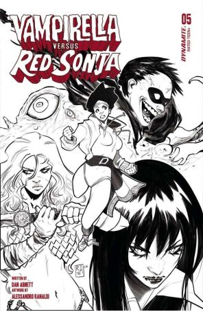 Vampirella Versus Red Sonja 5O published by Dynamite with cover art by Alessandro Ranaldi
