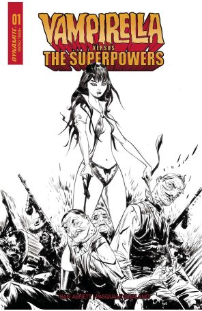 Vampirella Versus The Superpowers 1X published by Dynamite with cover art by Jae Lee