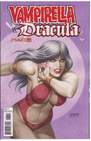 Vampirella vs. Dracula 4 published by Dynamite with cover art by Joseph Michael Linsner