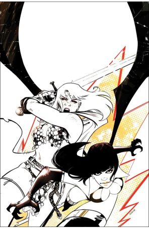 Vampirella vs. Red Sonja: Red City 1M published by Dynamite with cover art by Sebastián Píriz