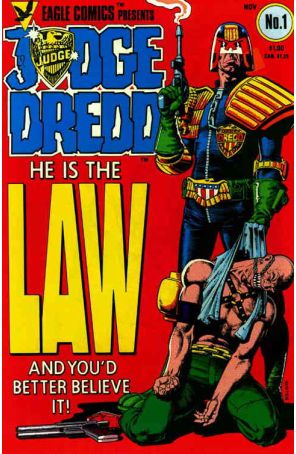 Judge Dredd (Vol. 1) 1 published by Eagle with cover art by Brian Bolland