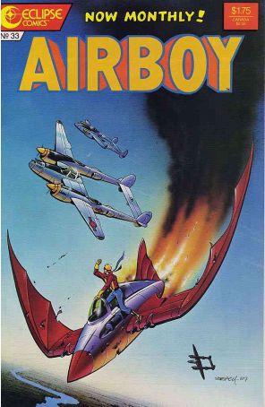 Airboy 33 published by Eclipse with cover art by Ken Steacy