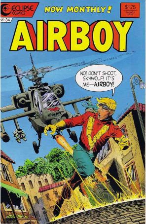 Airboy 34 published by Eclipse with cover art by Stan Woch