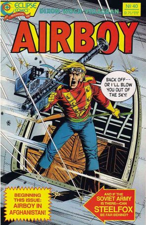 Airboy 40 published by Eclipse with cover art by Stan Woch