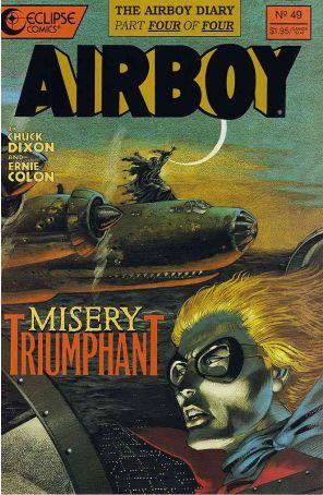 Airboy 49 published by Eclipse with cover art by Ernie Colón