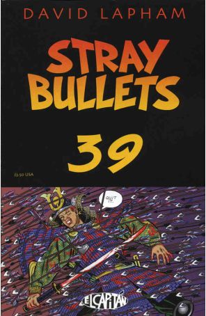 Stray Bullets 39 published by El Capitan with cover art by David Lapham