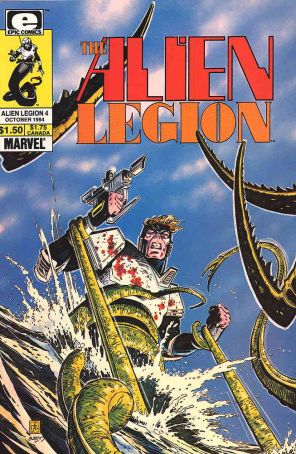 Alien Legion (Vol. 1) 4 published by Epic with cover art by Frank Cirocco