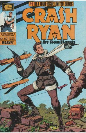 Crash Ryan 1 published by Epic with cover art by Ron Harris