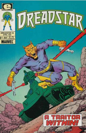 Dreadstar 18 published by Epic with cover art by Jim Starlin