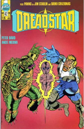 Dreadstar 42 published by First with cover art by Angel Medina