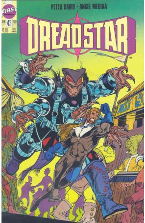 Dreadstar 43 published by First with cover art by Angel Medina