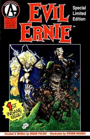 Evil Ernie (Eternity) 1LE published by Adventure with cover art by Steven Hughes and Eric Mache (back)