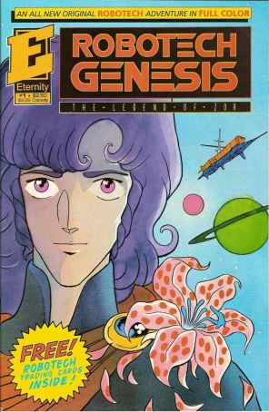 Robotech Genesis 1 (Newsstand) (with card) published by Eternity with cover art by Jason Waltrip