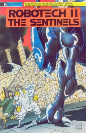 Robotech II: The Sentinels 6 published by Eternity with cover art by John Waltrip