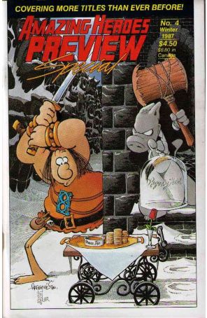 Amazing Heroes Preview Special 4 published by Fantagraphics with cover art by Sergio Aragones and Dave Sim