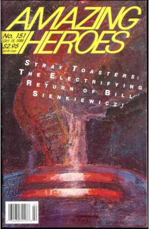 Amazing Heroes 151 published by Fantagraphics with cover art by Bill Sienkiewicz