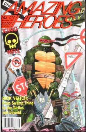 Amazing Heroes 171 published by Fantagraphics with cover art by Rick Veitch