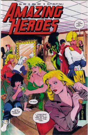 Amazing Heroes 190 published by Fantagraphics with cover art by Adam Hughes