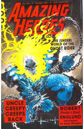 Amazing Heroes 195 published by Fantagraphics with cover art by Sam Kieth