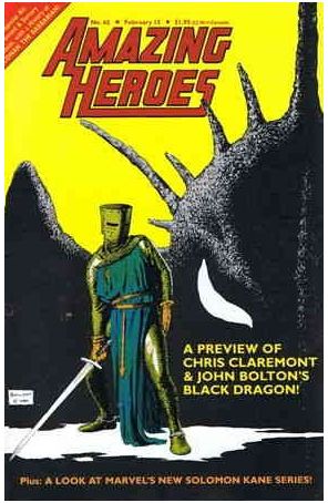 Amazing Heroes 65 published by Fantagraphics with cover art by John Bolton