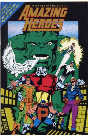 Amazing Heroes 76 published by Fantagraphics with cover art by Mike Mignola and John Byrne