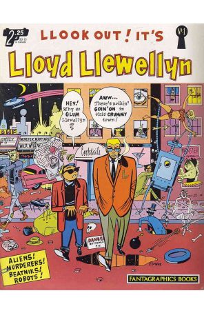 Lloyd Llewellyn 1 published by Fantagraphics with cover art by Dan Clowes