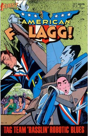 American Flagg 34 published by First with cover art by Kyle Baker
