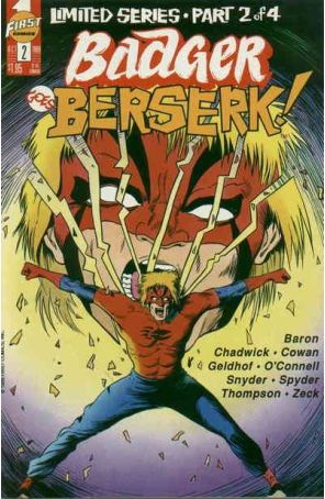 Badger Goes Berserk 2 published by First with cover art by Paul Chadwick
