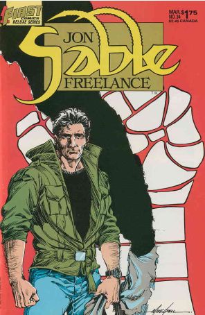 Jon Sable, Freelance 34 published by First with cover art by Mike Grell