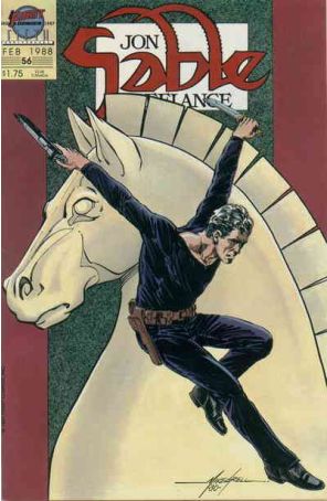 Jon Sable, Freelance 56 published by First with cover art by Mike Grell