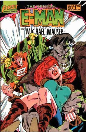 Original E-Man 4 published by First with cover art by Joe Staton