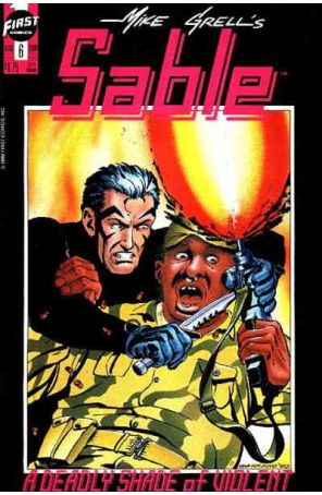 Sable (Mike Grell's) 6 published by First with cover art by Vince Giarrano