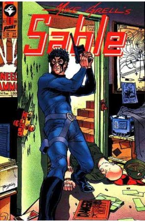 Sable (Mike Grell's) 8 published by First with cover art by Tony Akins