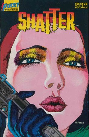 Shatter (2nd series) 2 published by First with cover art by Mike Saenz