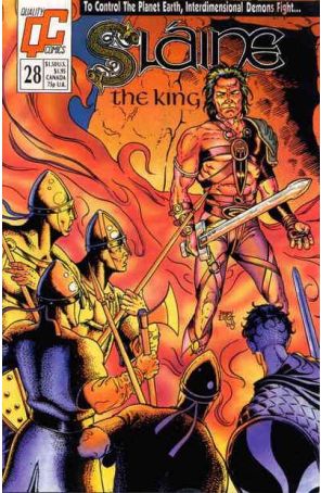 Slaine the King 28 published by Fleetway Quality with cover art by Randy Elliott