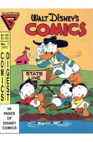Walt Disney's Comics Digest 1 published by Gladstone with cover art by Carl Barks