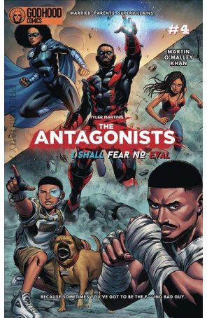 The Antagonists 4 published by Godhood with cover art by Bruno Abdias