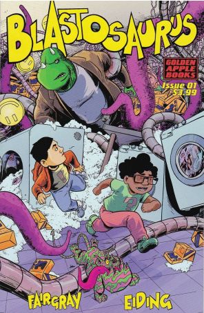 Blastosaurus 1A published by Golden Apple with cover art by Richard Fairgray