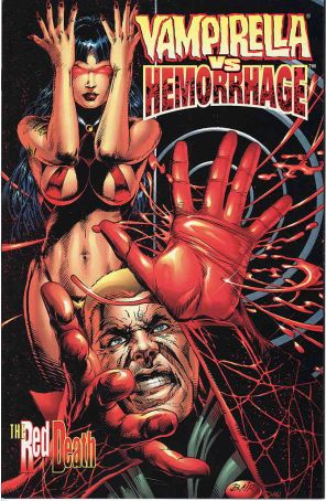 Vampirella vs Hemorrhage 1A published by Harris with cover art by Michael Bair