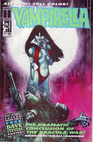 Vampirella 4 published by Harris with cover art by John K. Snyder