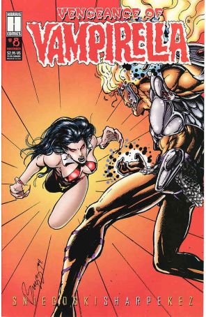 Vengeance of Vampirella 8 published by Harris with cover art by Andrew Buzz