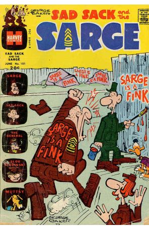 Sad Sack And The Sarge 101 published by Harvey with cover art by George Baker